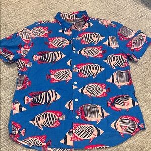 Bonobos Blue and Red Fish Print Men's Shirt